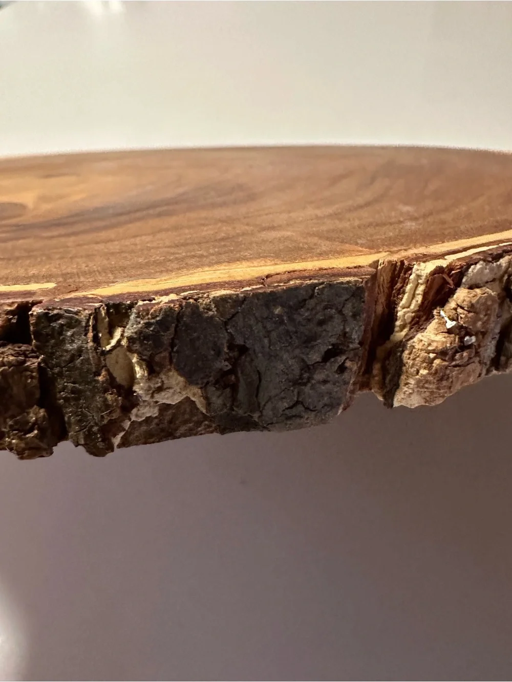Handcrafted Brown Live-Edge Wood Serving Platter